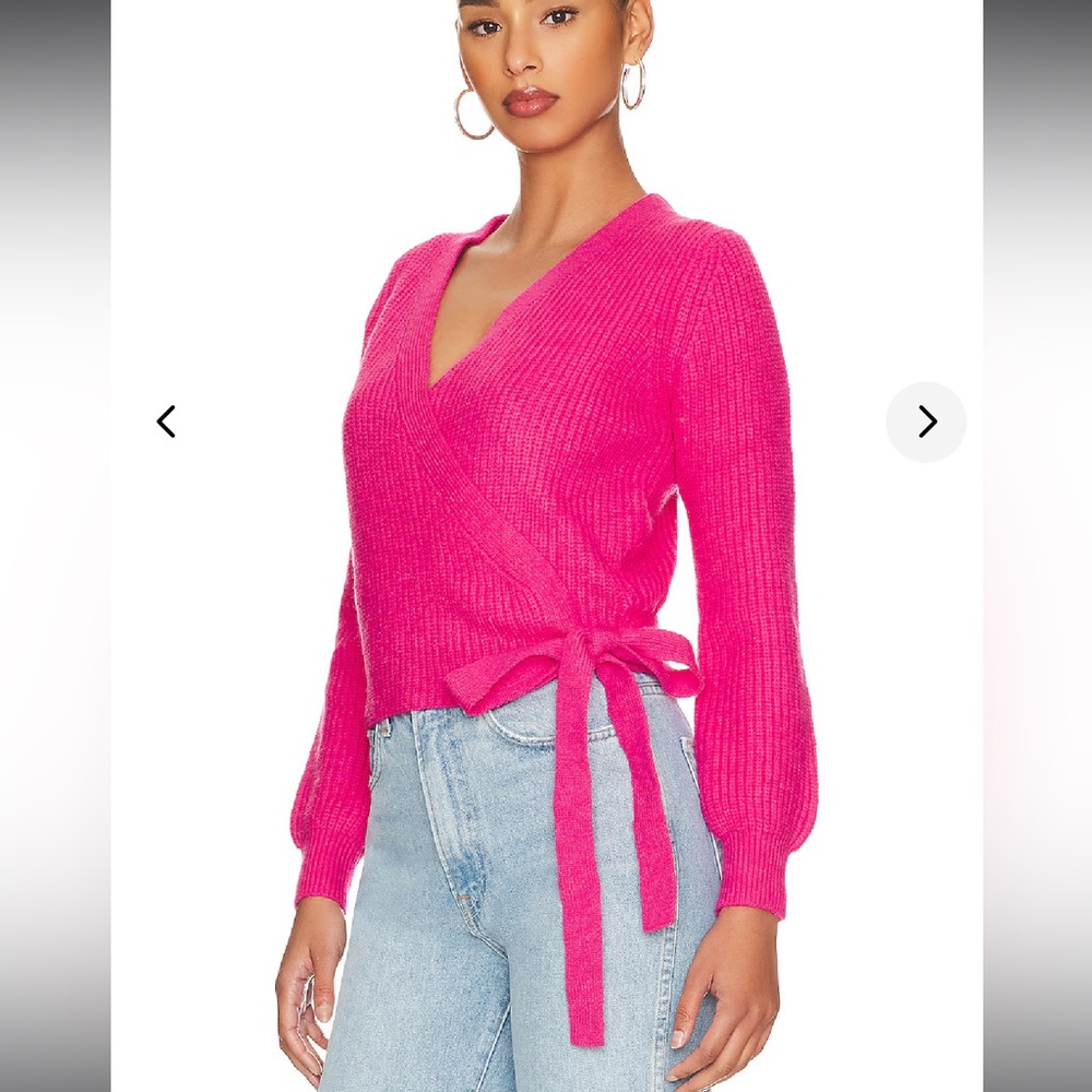 Lovers + Friends Pink Wrap Sweater
